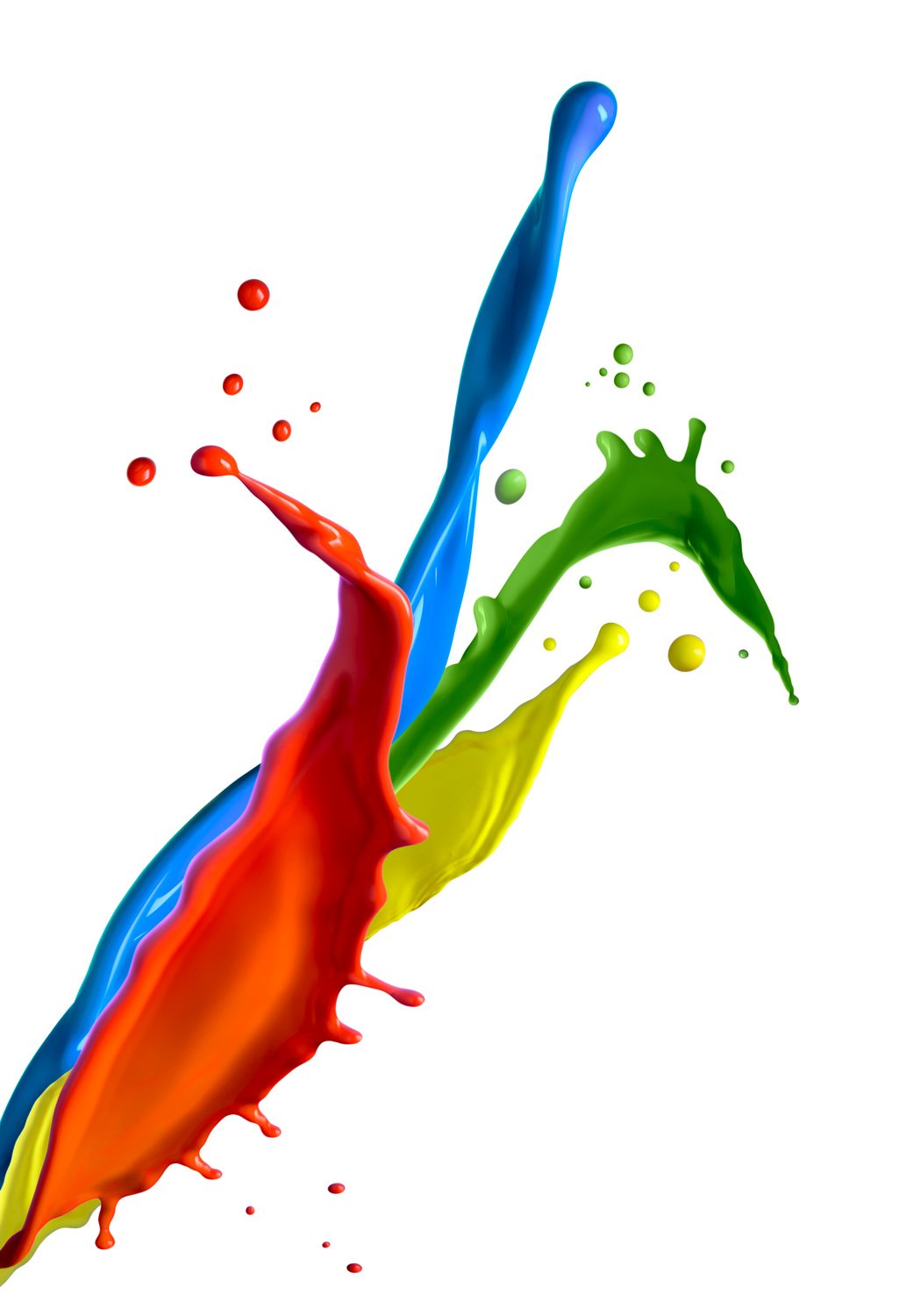 Multicolor paint splashes